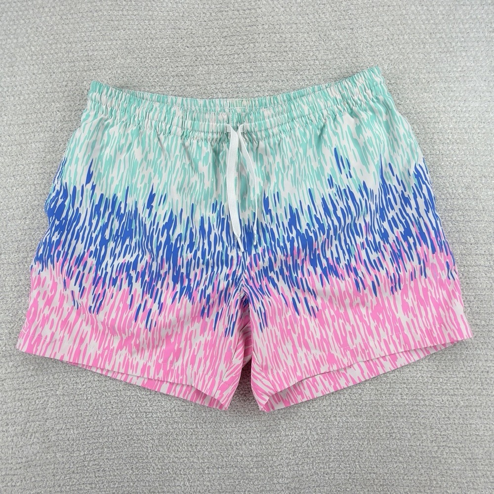 Chubbies Swim Trunks Mens M 5.5" Pink Blue Green Stretch Lined Beach Shorts